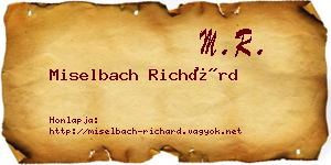 Miselbach Richárd névjegykártya