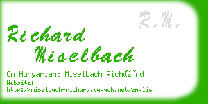 richard miselbach business card